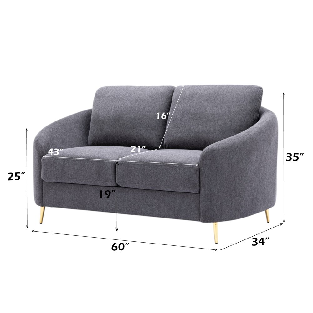 Yuina Loveseat Gray Linen. Picture 8