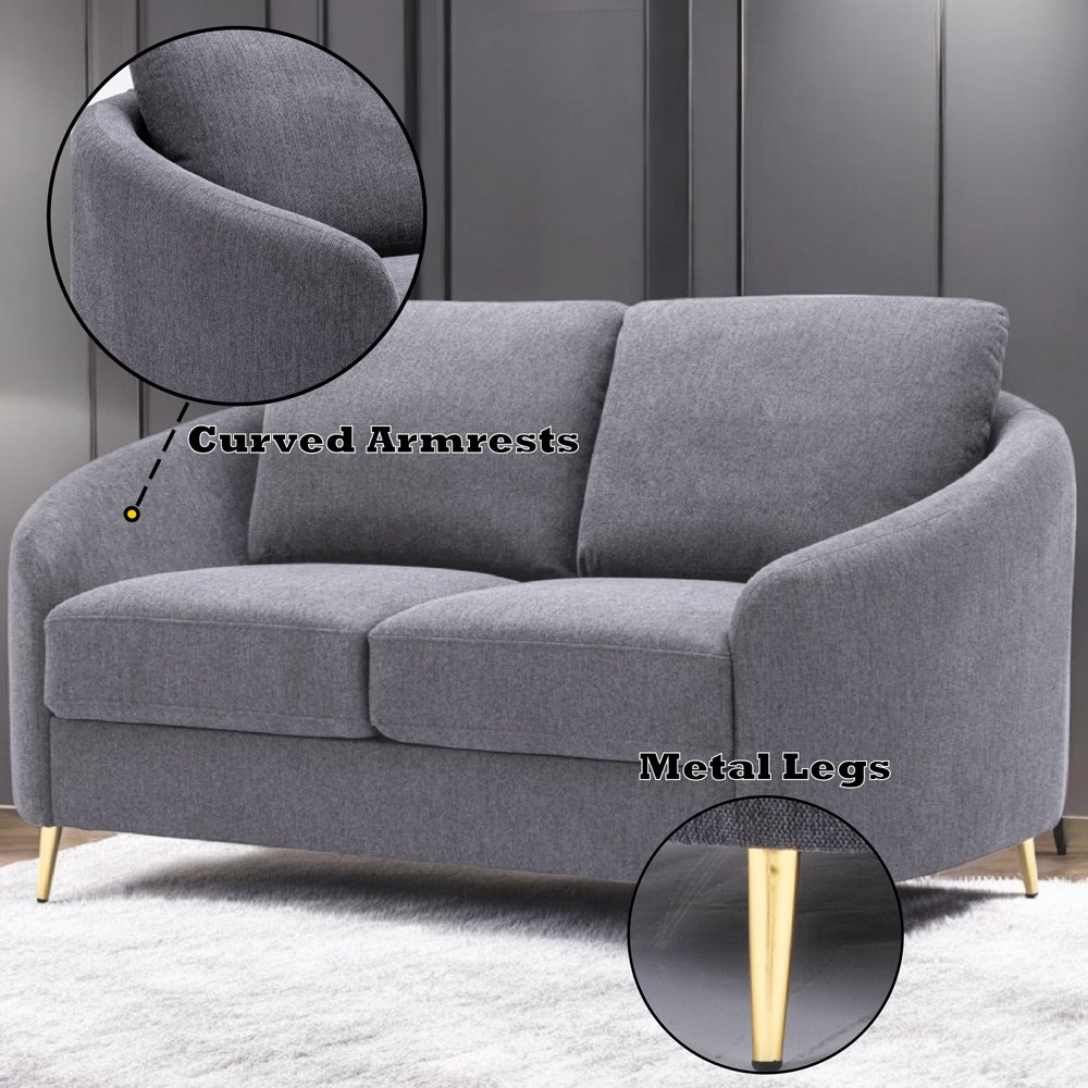 Yuina Loveseat Gray Linen. Picture 9