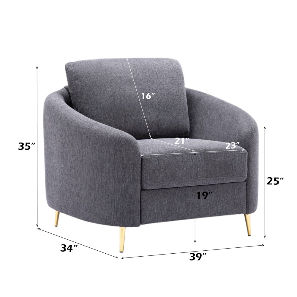 Yuina Chair Gray Linen. Picture 8
