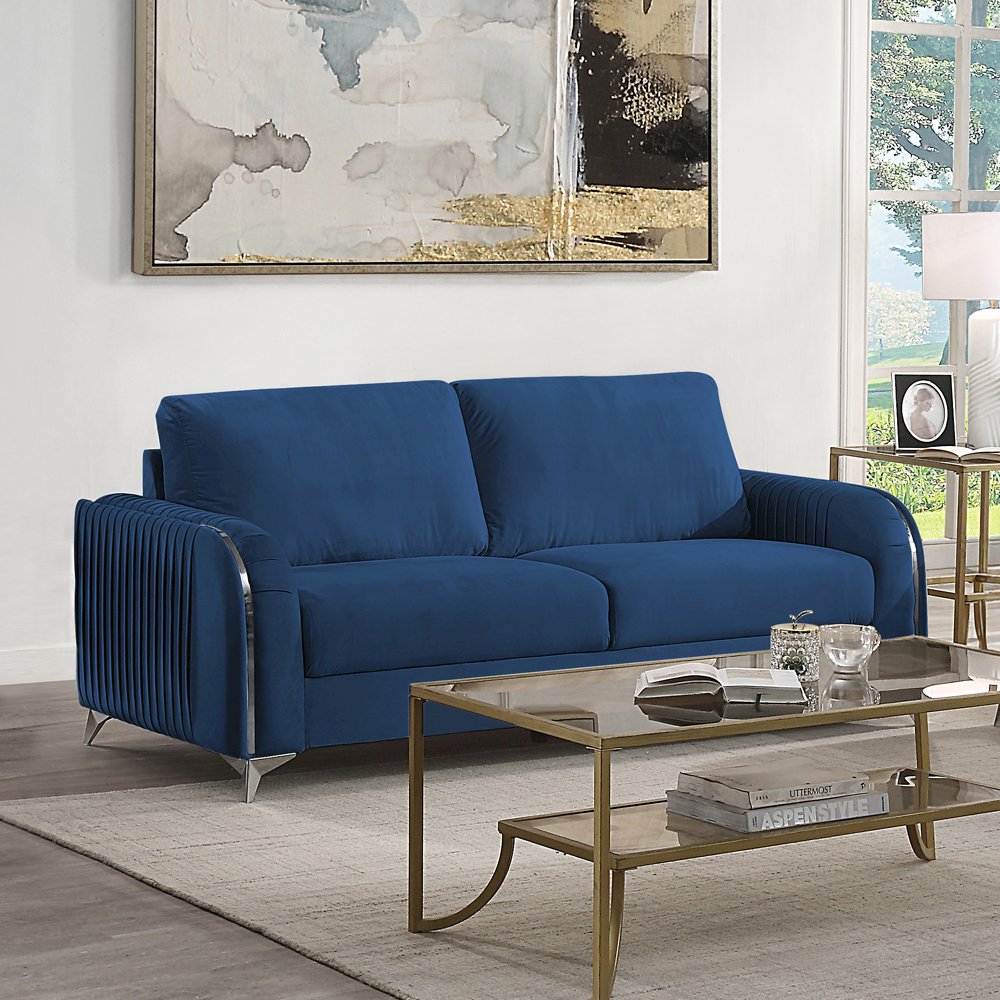 Wenona Sofa Blue Velvet. Picture 1