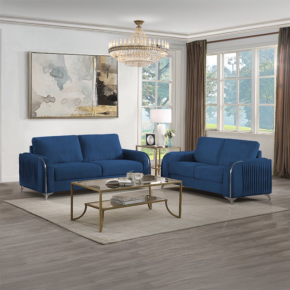 Wenona Sofa Blue Velvet. Picture 6