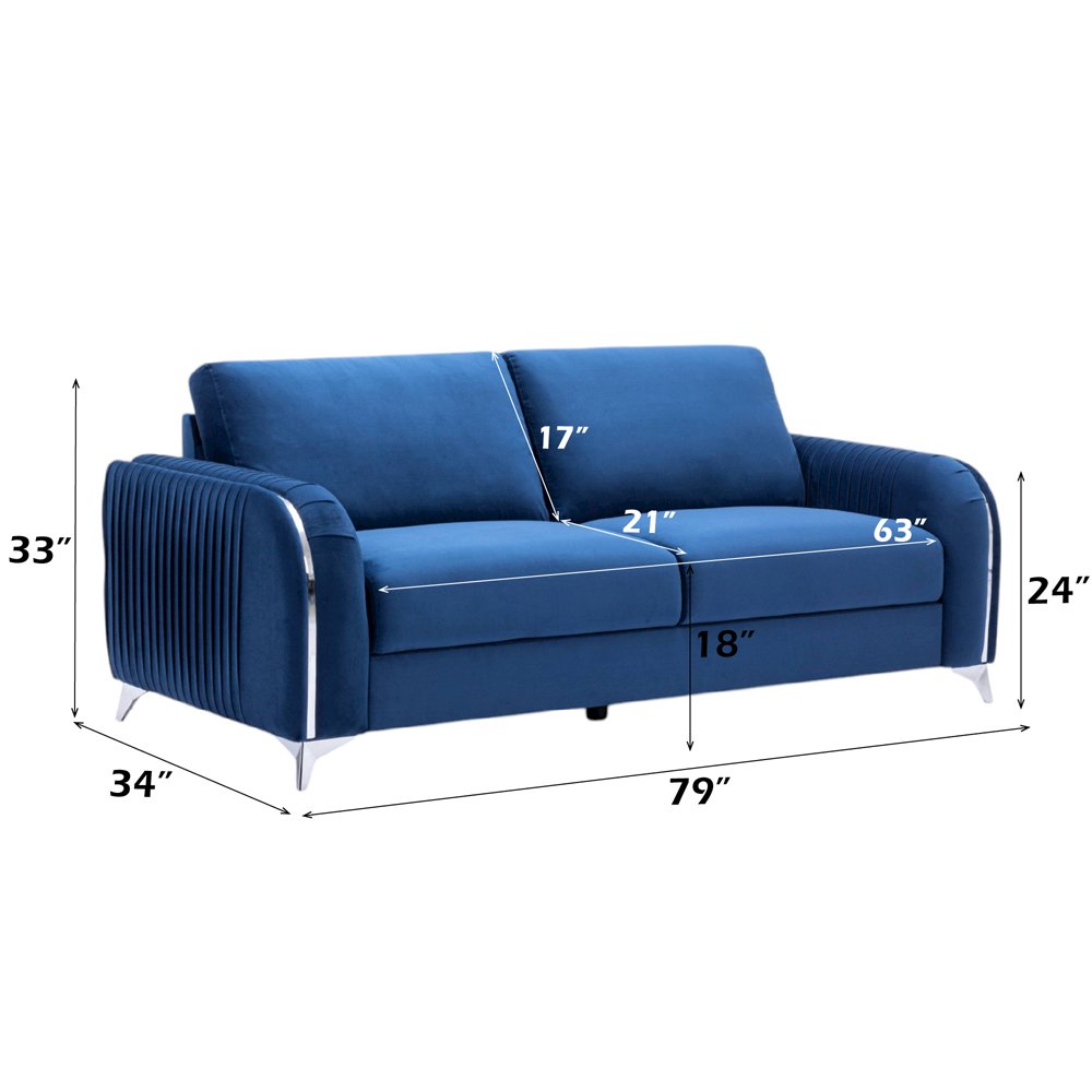 Wenona Sofa Blue Velvet. Picture 7