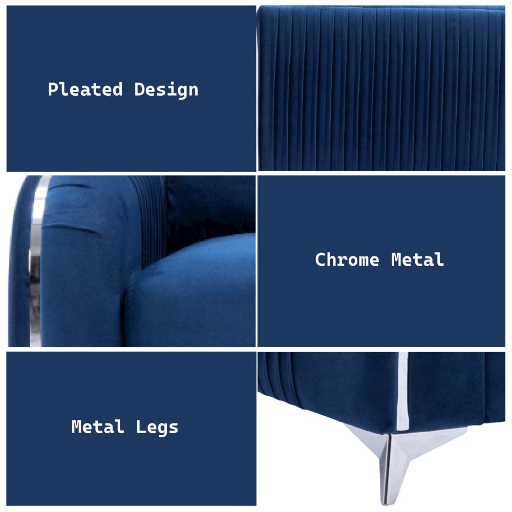 Wenona Sofa Blue Velvet. Picture 8