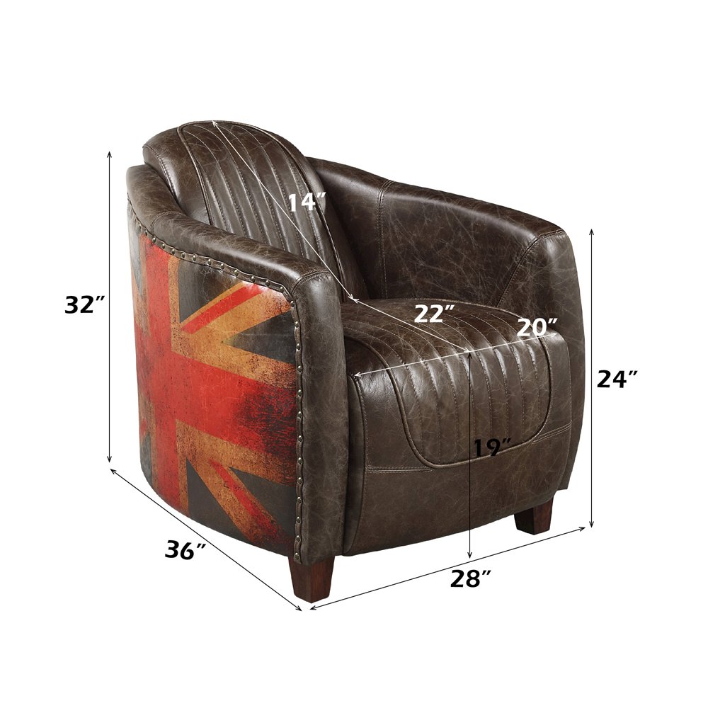 Brancaster Chair Antique Slate Top Grain Leather. Picture 8