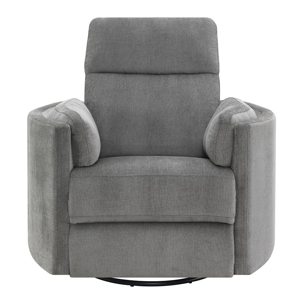 Sagen Glider Recliner w/Swivel Charcoal Chenille. Picture 3