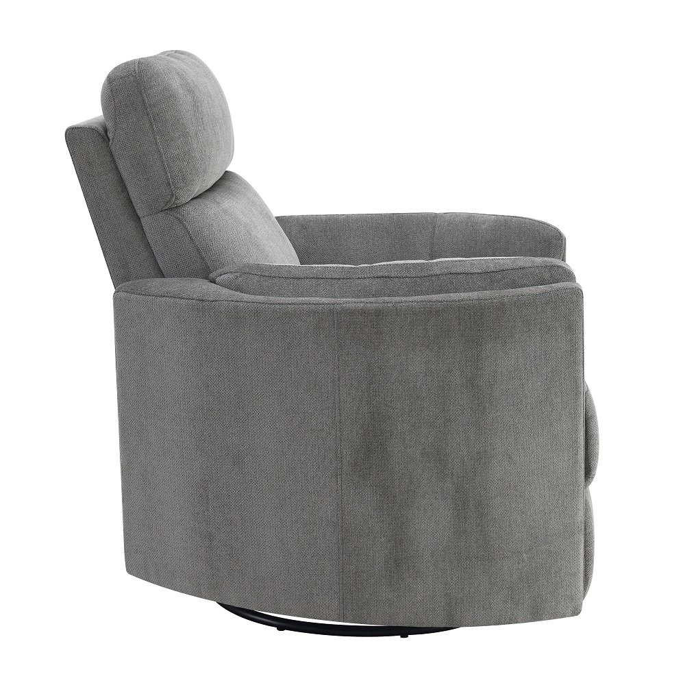 Sagen Glider Recliner w/Swivel Charcoal Chenille. Picture 4