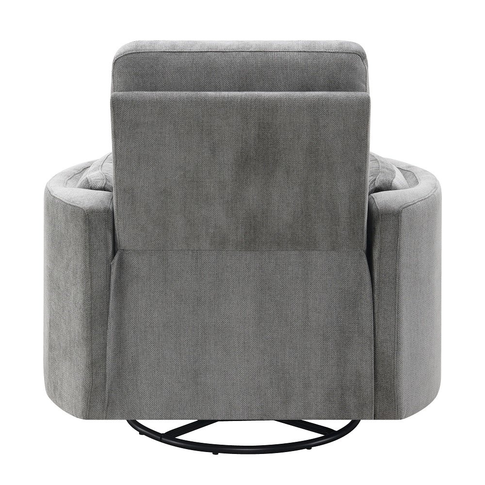 Sagen Glider Recliner w/Swivel Charcoal Chenille. Picture 5
