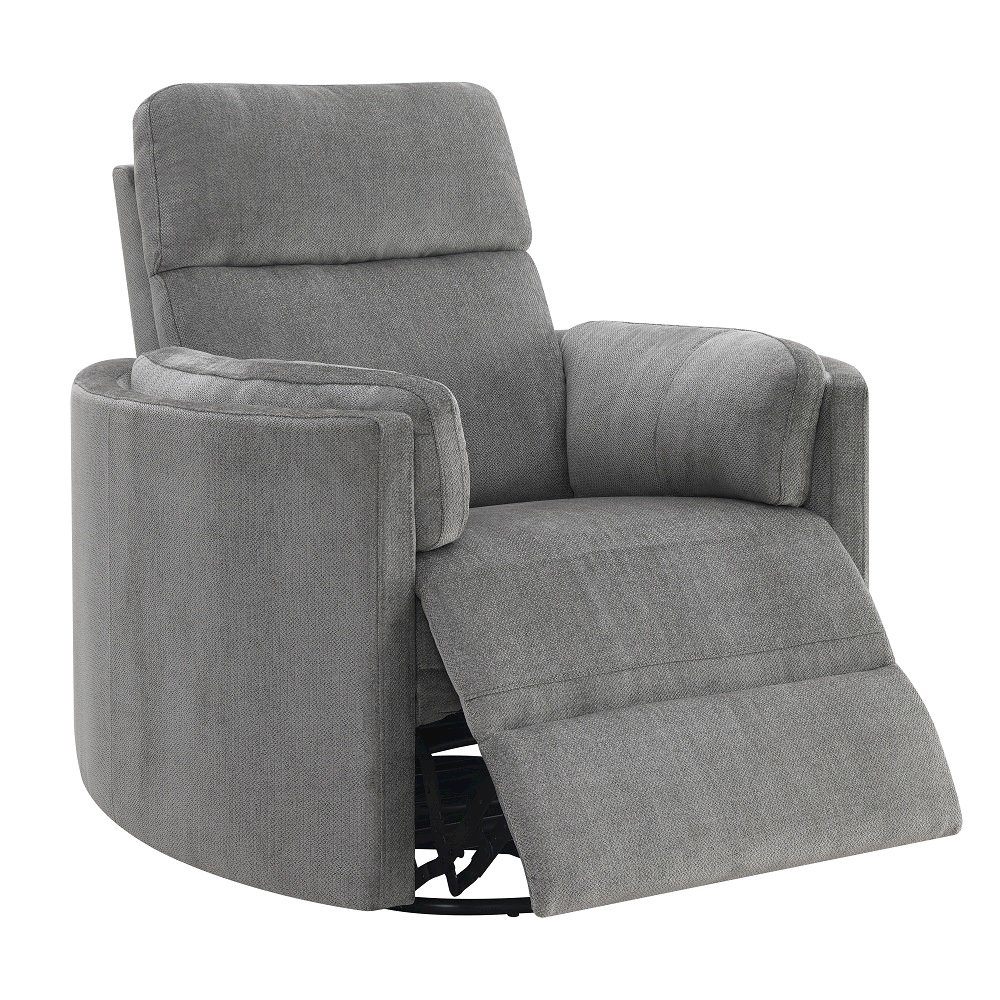 Sagen Glider Recliner w/Swivel Charcoal Chenille. Picture 6