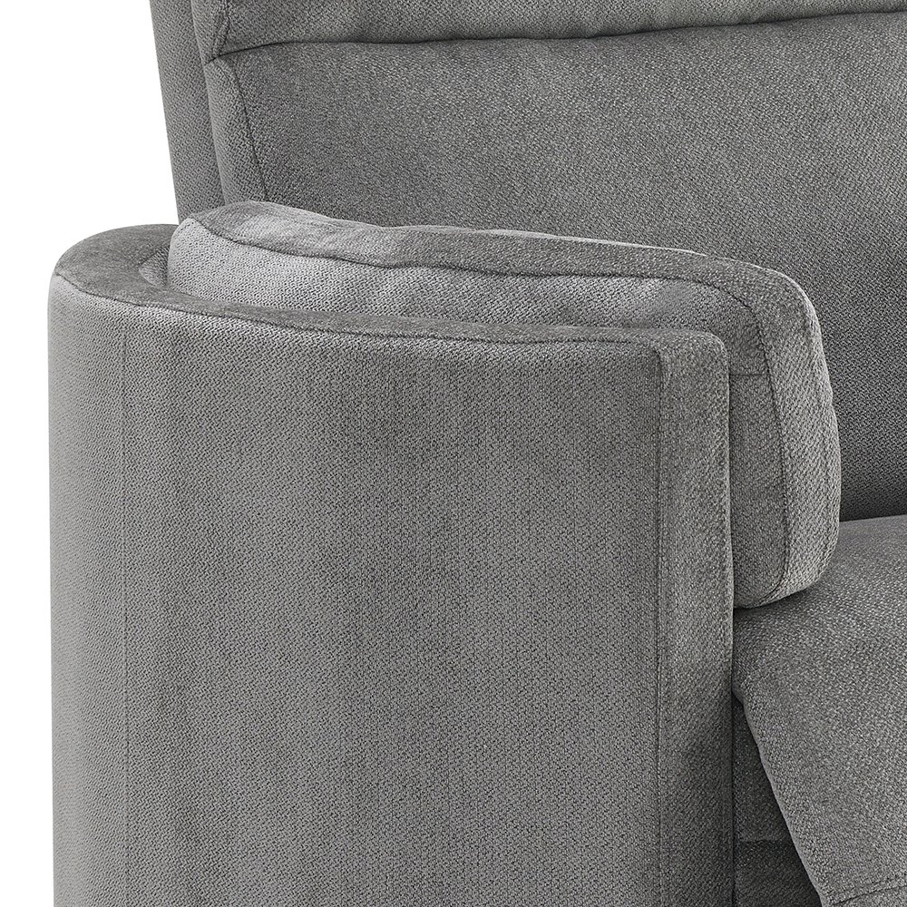 Sagen Glider Recliner w/Swivel Charcoal Chenille. Picture 7
