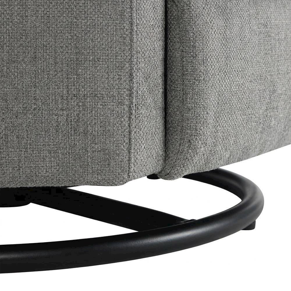 Chenille Glider Recliner with Swivel, Rocker Chair, Charcoal Chenille. Picture 7