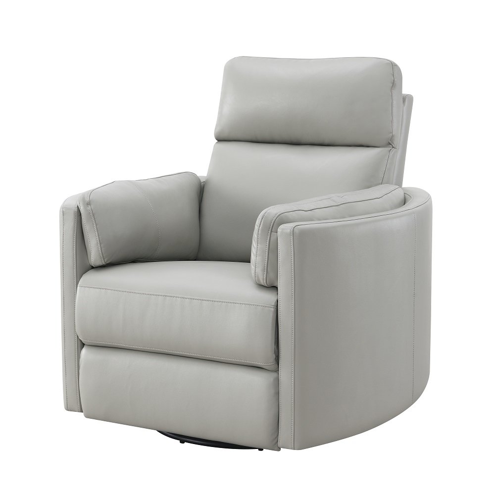 Sagen Glider Recliner w/Swivel Gray Leather Aire. Picture 2