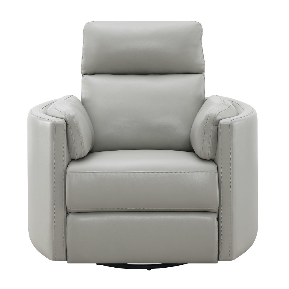 Sagen Glider Recliner w/Swivel Gray Leather Aire. Picture 3