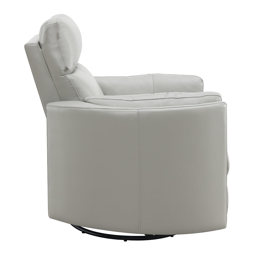 Sagen Glider Recliner w/Swivel Gray Leather Aire. Picture 4