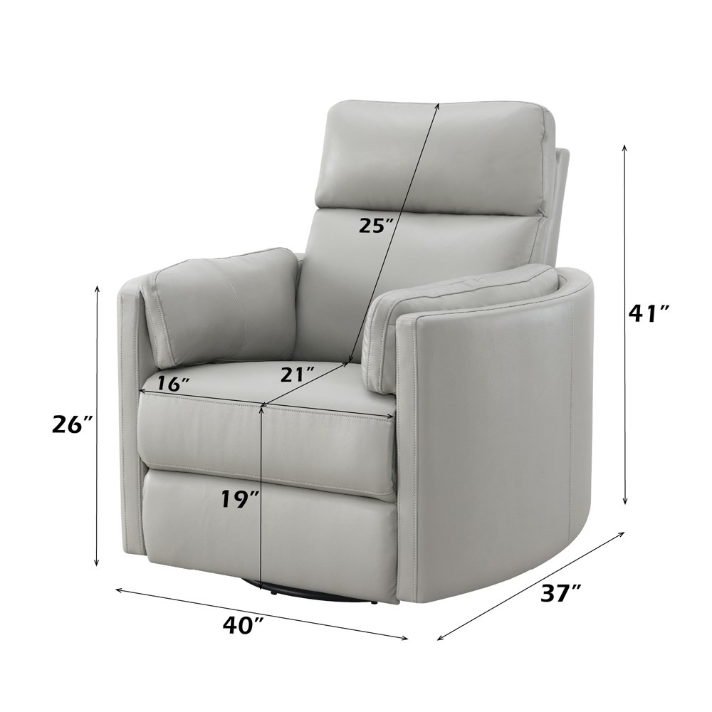 Sagen Glider Recliner w/Swivel Gray Leather Aire. Picture 7