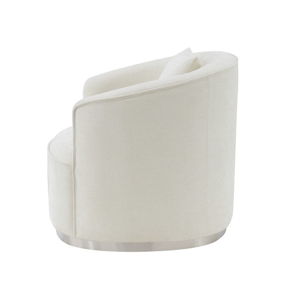 Odette Sofa w/4 Pillows Beige Chenille. Picture 4