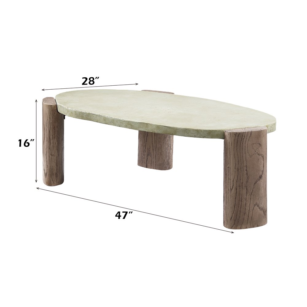 Jacinda Coffee Table Weatheren Gray & Oak. Picture 6