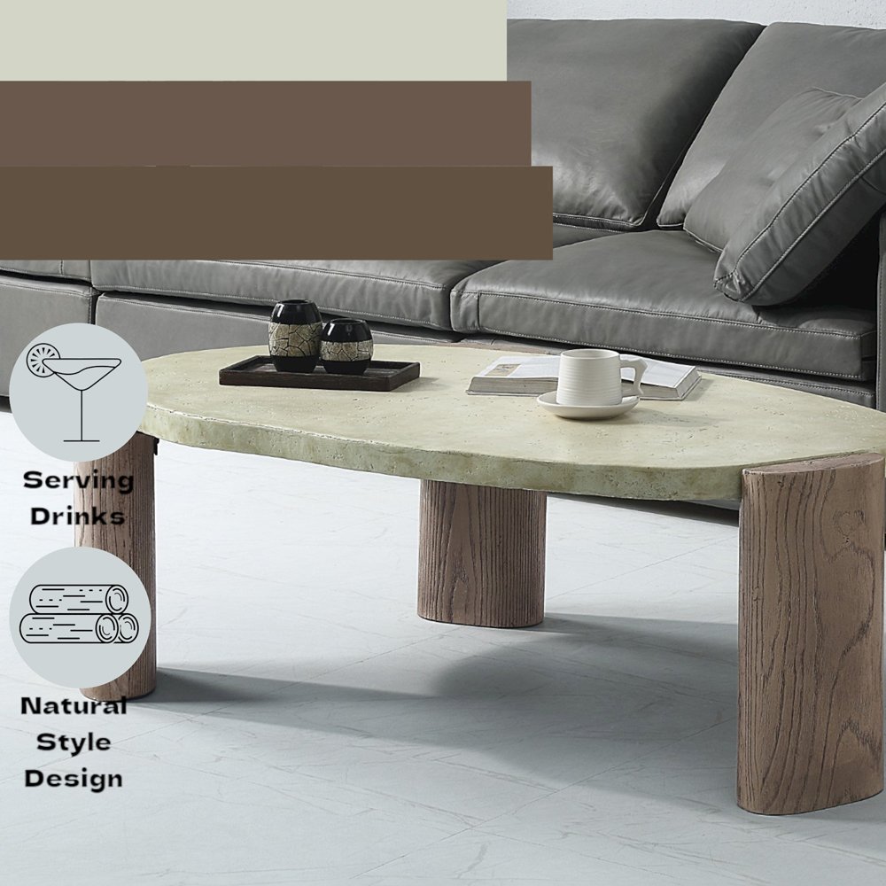 Jacinda Coffee Table Weatheren Gray & Oak. Picture 7