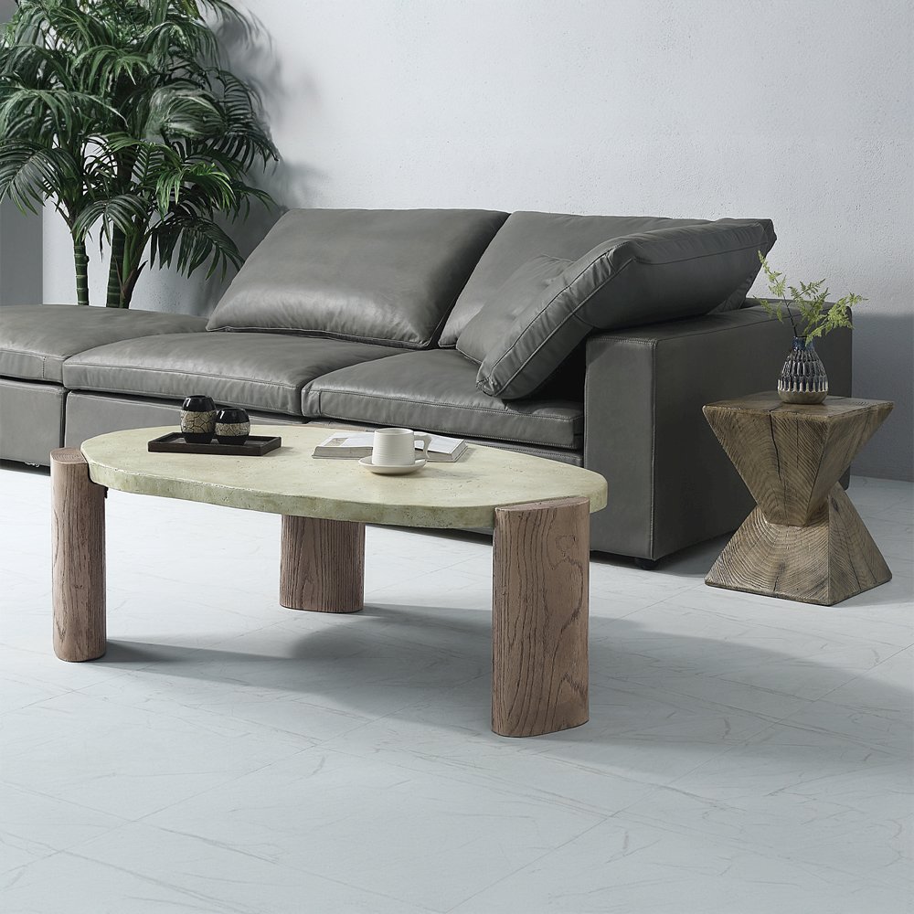 Jacinda Coffee Table Weatheren Gray & Oak. Picture 5