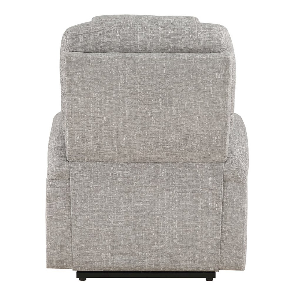 Evander Recliner w/Power Lift & Massage Light Gray Chenille. Picture 5