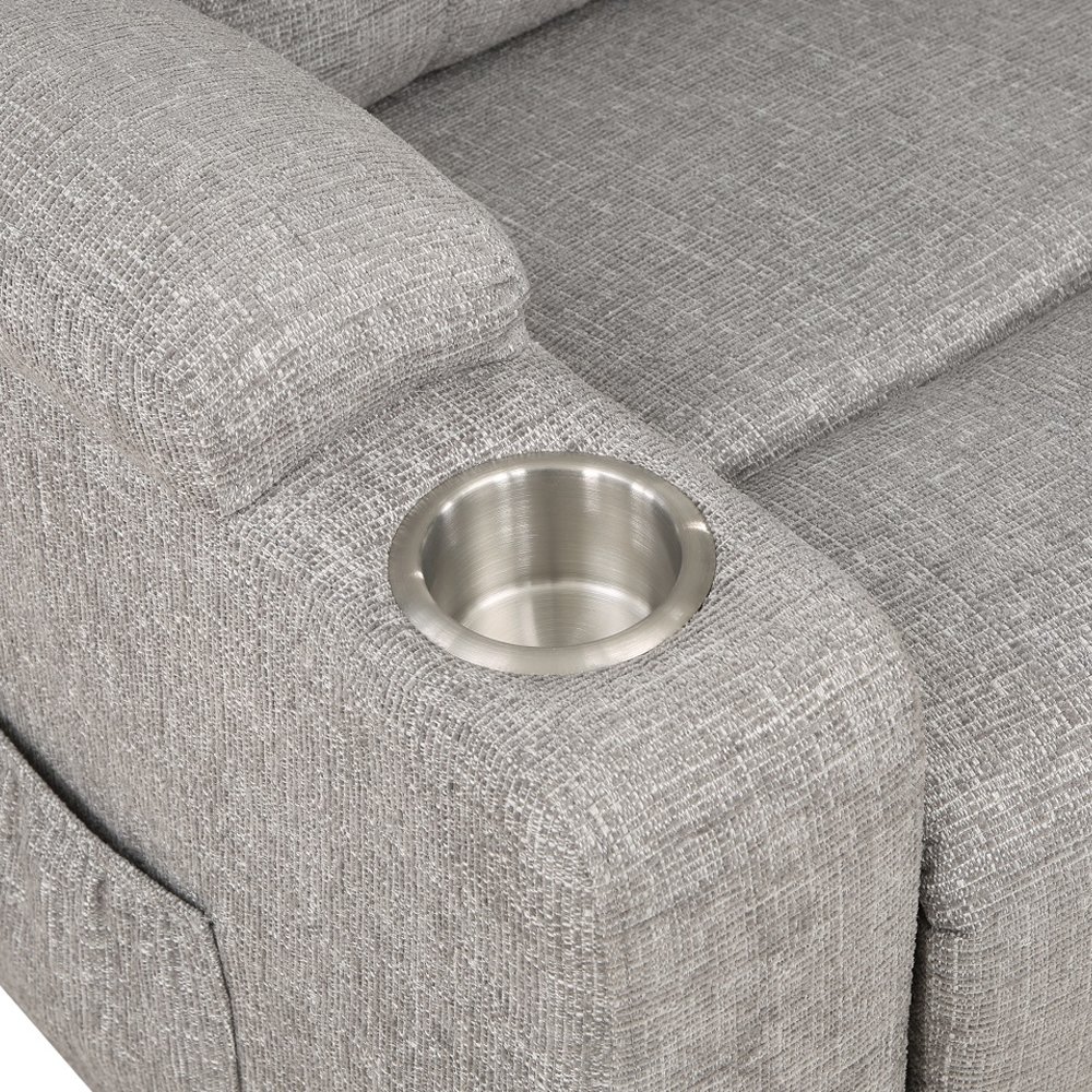 Evander Recliner w/Power Lift & Massage Light Gray Chenille. Picture 7