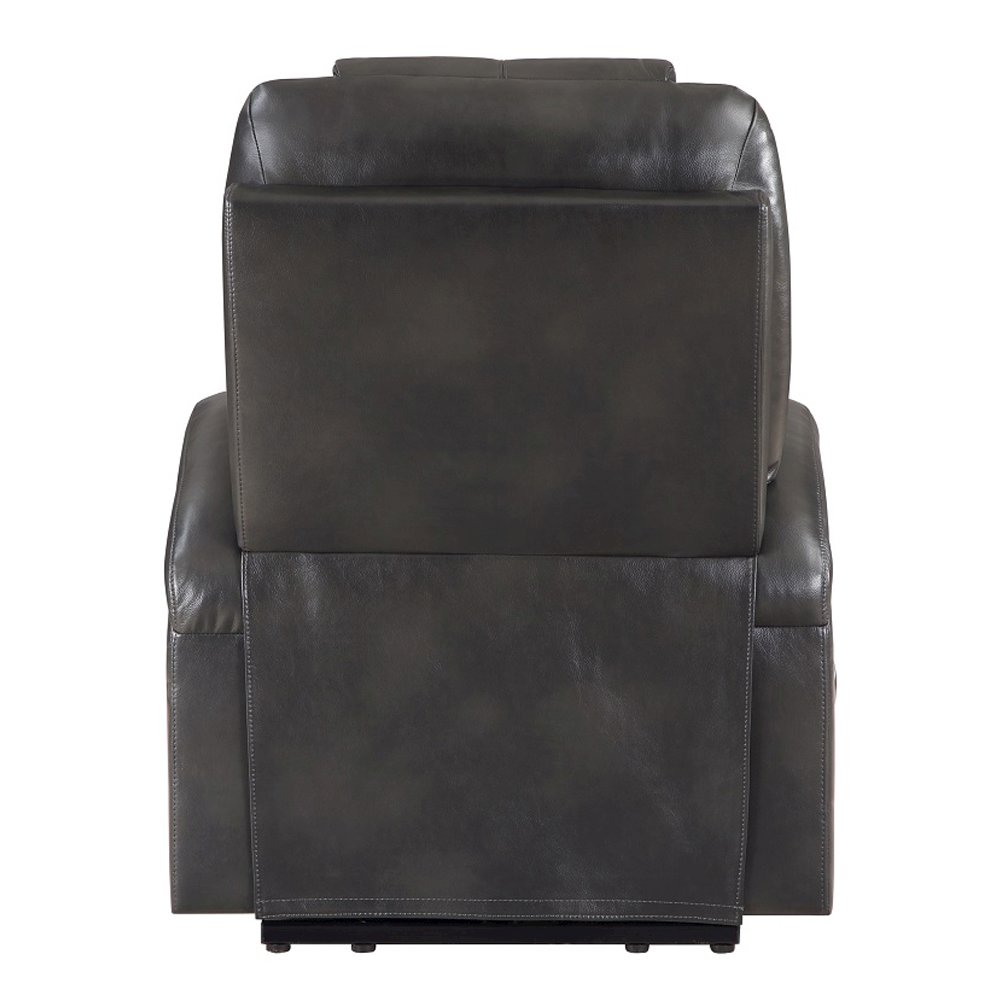 Evander Recliner w/Power Lift & Massage Gunmetal Leather Aire. Picture 5