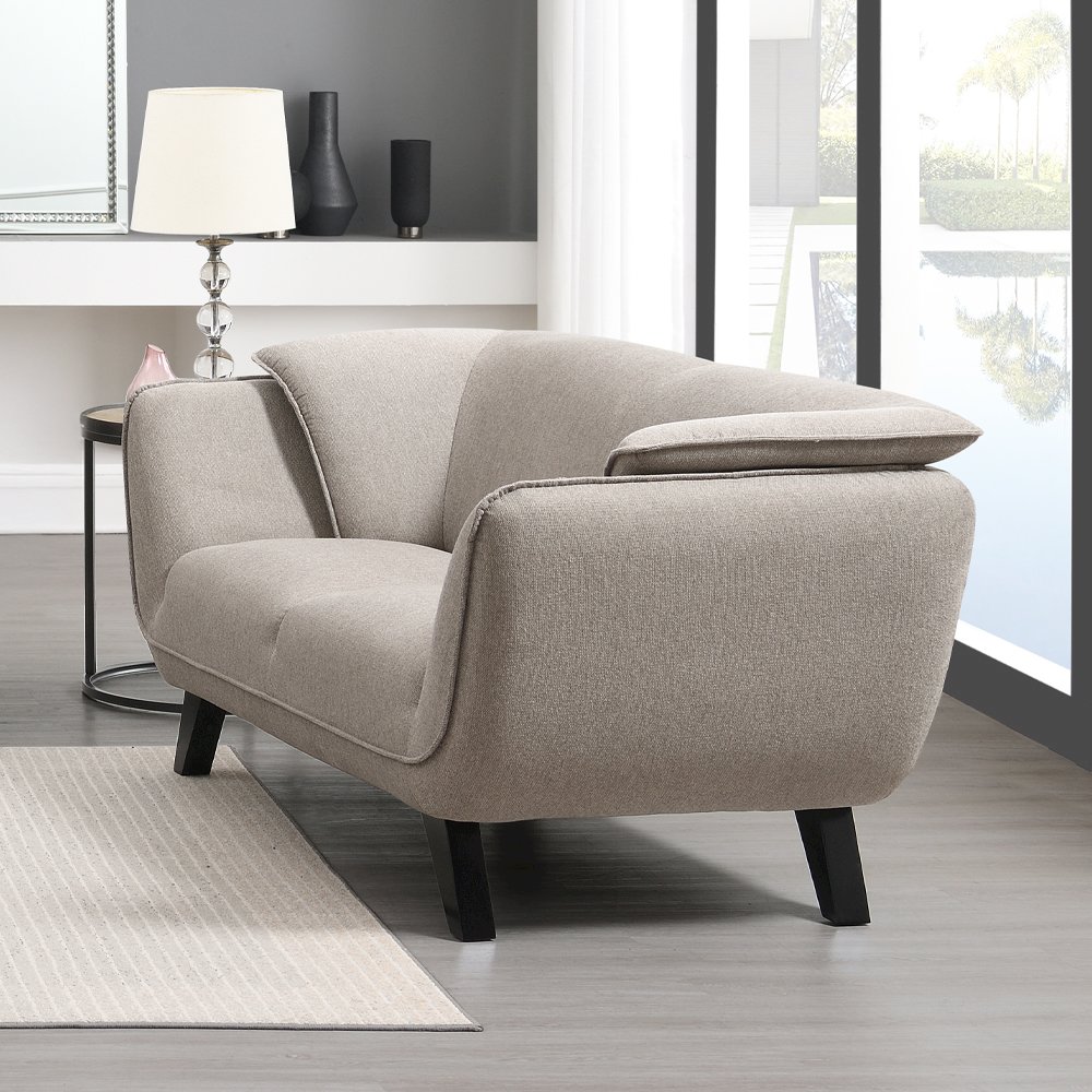 Nayeli Loveseat Brown Linen. Picture 1