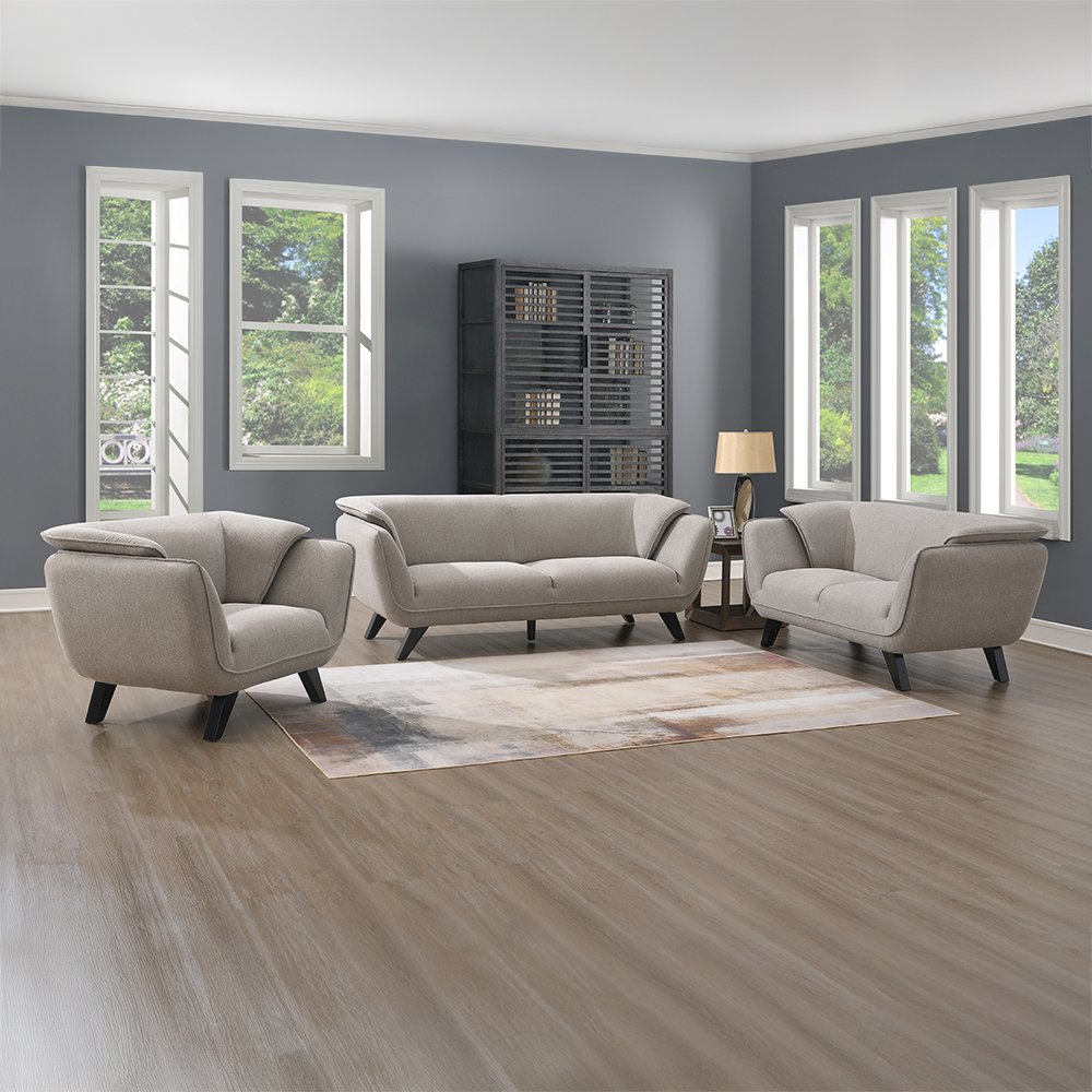 Nayeli Loveseat Brown Linen. Picture 9
