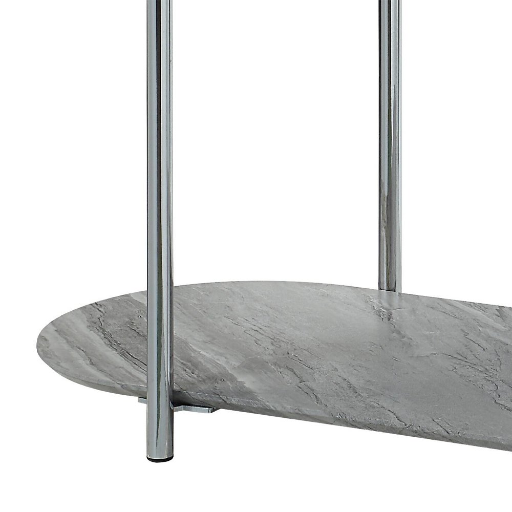 Yukino Sofa Table Gray High Gloss & Chrome. Picture 6