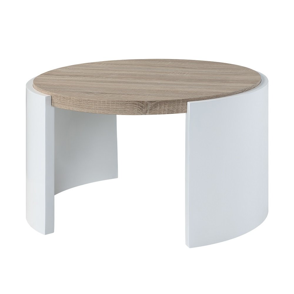 Zoma Coffee Table White High Gloss & Oak. Picture 2