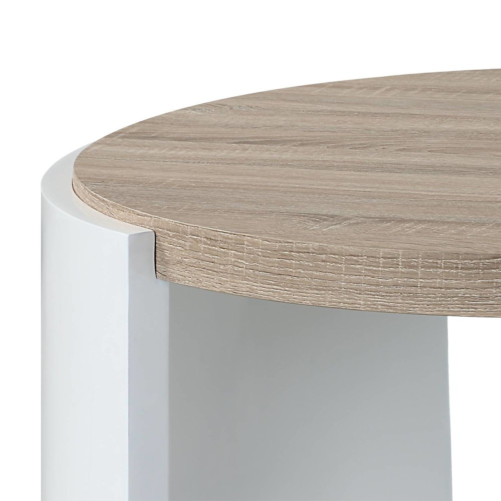 Zoma Coffee Table White High Gloss & Oak. Picture 7