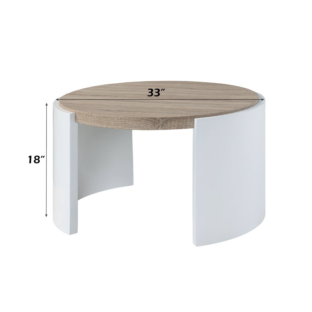 Zoma Coffee Table White High Gloss & Oak. Picture 9
