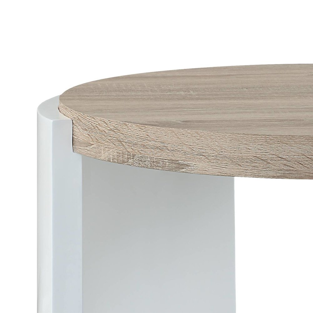 Zoma End Table White High Gloss & Oak. Picture 5