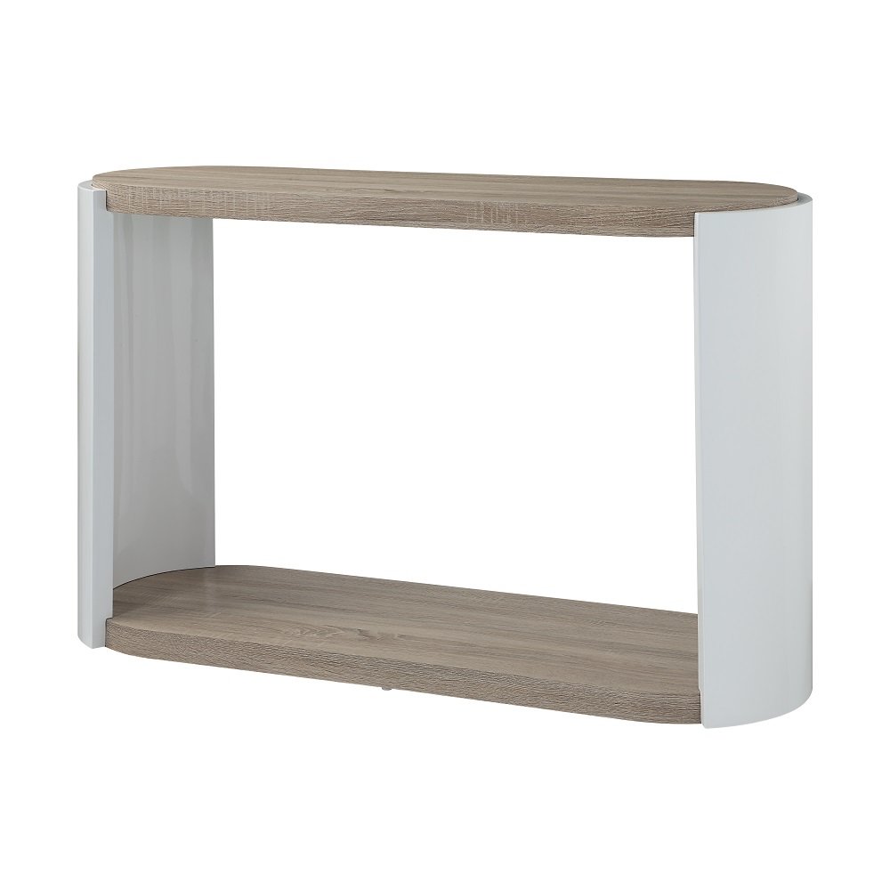Zoma Sofa Table White High Gloss & Oak. Picture 2