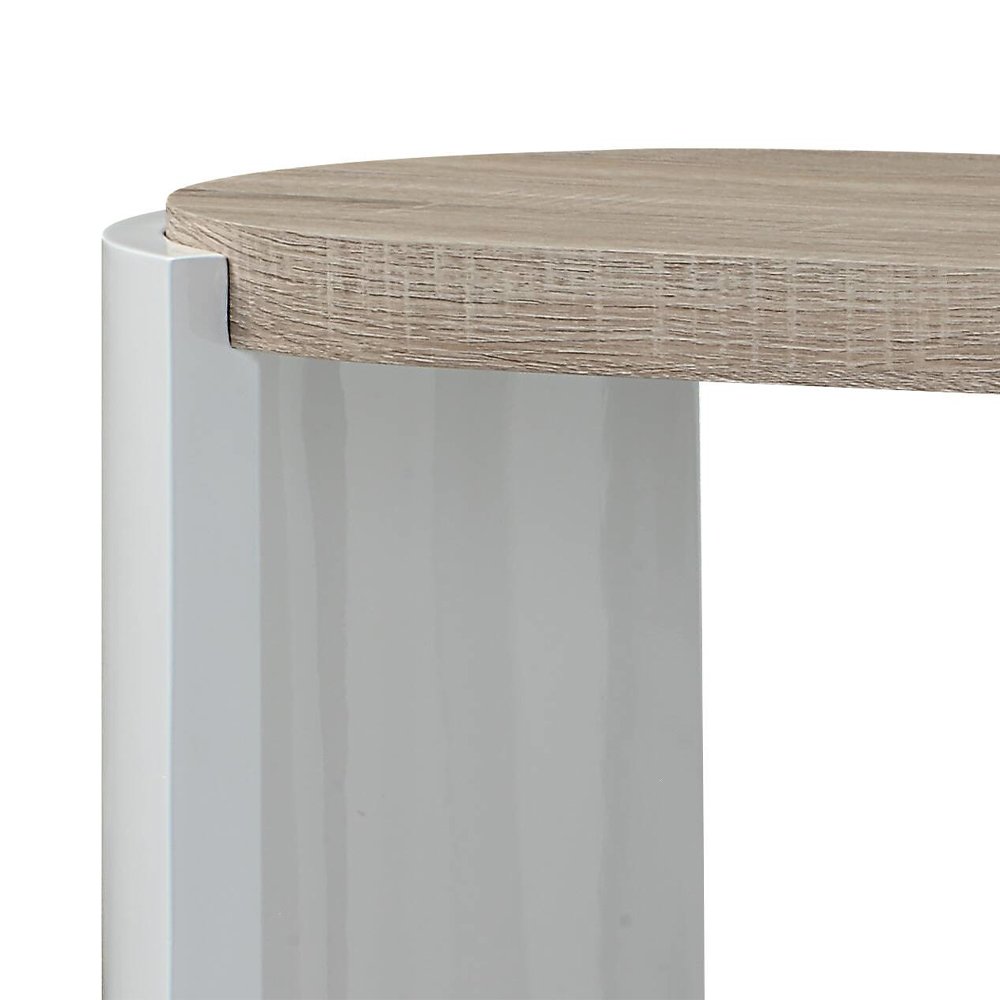 Zoma Sofa Table White High Gloss & Oak. Picture 4