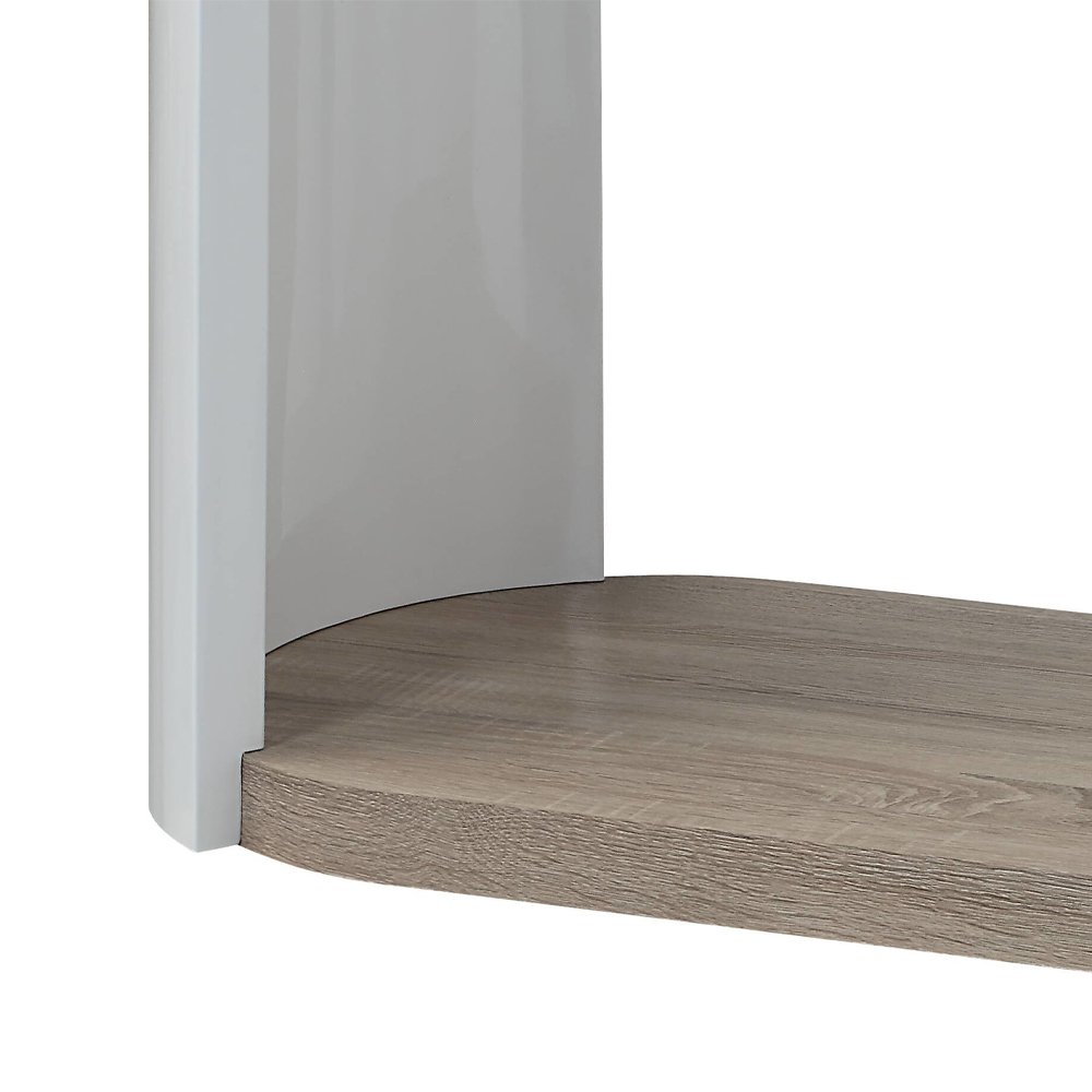 Zoma Sofa Table White High Gloss & Oak. Picture 5