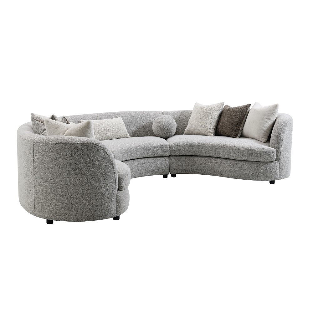 Ivria Sectional Sofa w/9 Pillows Gray Boucle. Picture 2