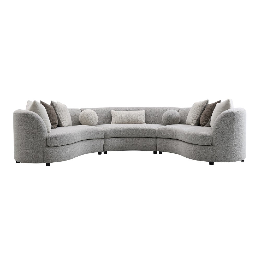 Ivria Sectional Sofa w/9 Pillows Gray Boucle. Picture 3