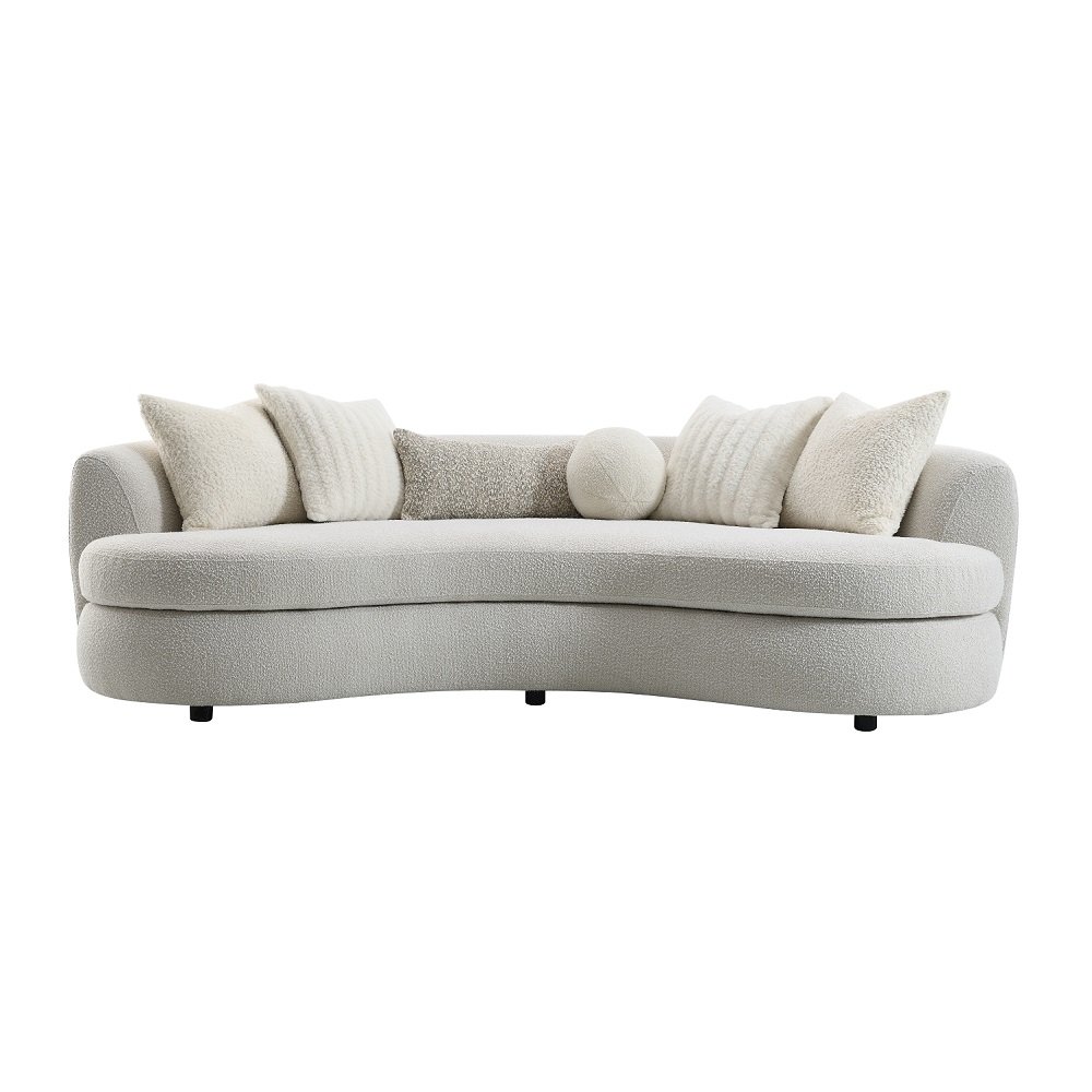 Iniko Sofa w/6 Pillows Beige Boucle. Picture 3