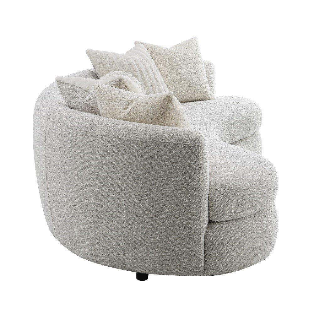 Iniko Sofa w/6 Pillows Beige Boucle. Picture 4