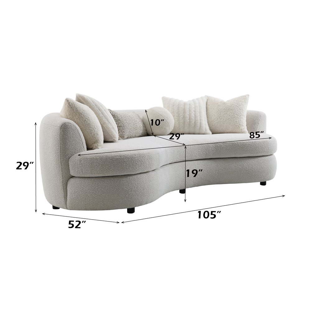Iniko Sofa w/6 Pillows Beige Boucle. Picture 8