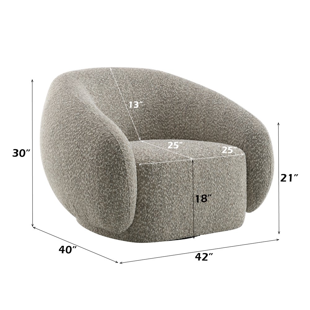 Isabel Chair w/Swivel 2 Tone Brown Boucle. Picture 7