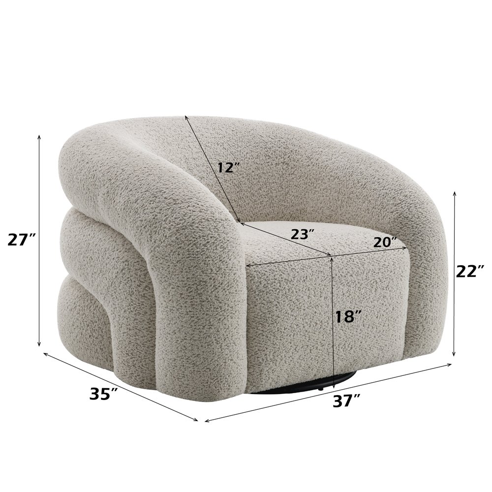 Irma Chair w/Swivel Gray Boucle. Picture 8
