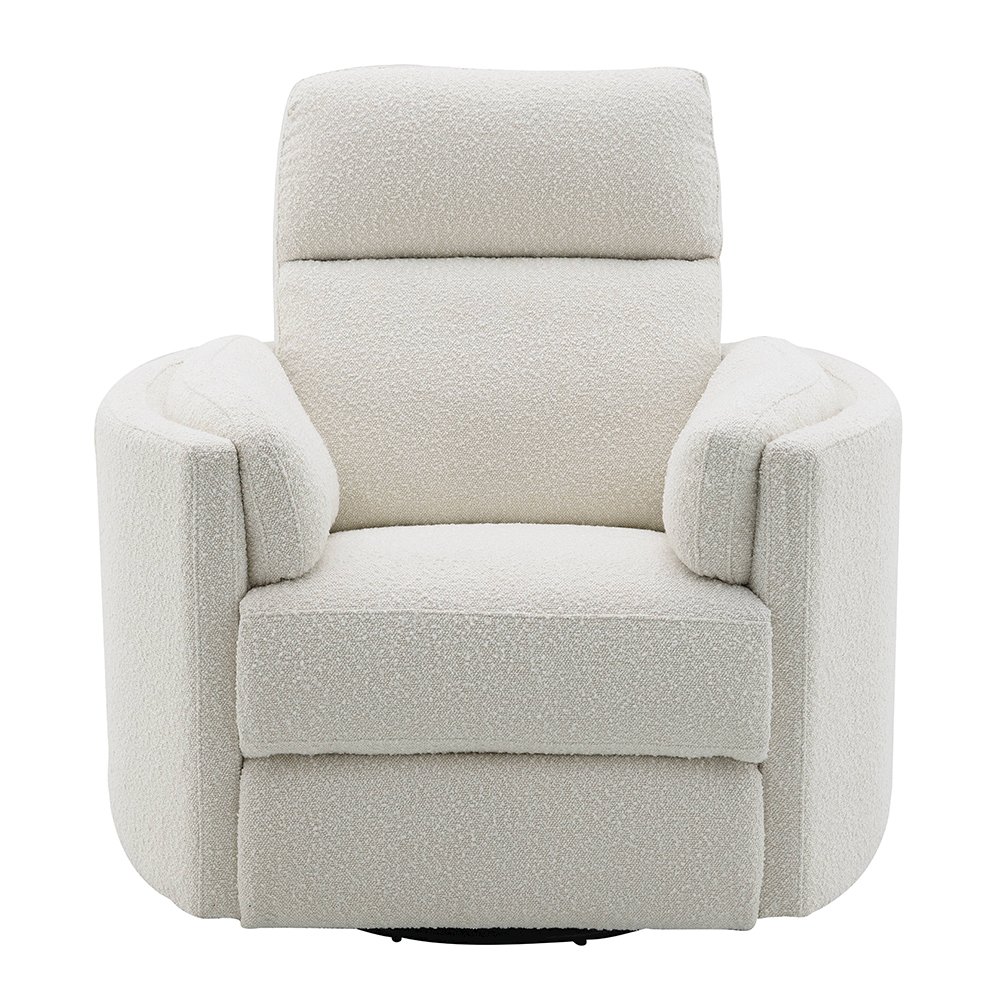 Sagen Glider Recliner w/Swivel Beige Boucle. Picture 3