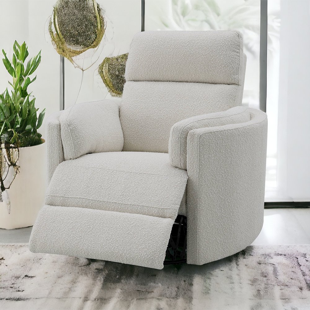 Sagen Glider Recliner w/Swivel Beige Boucle. Picture 10