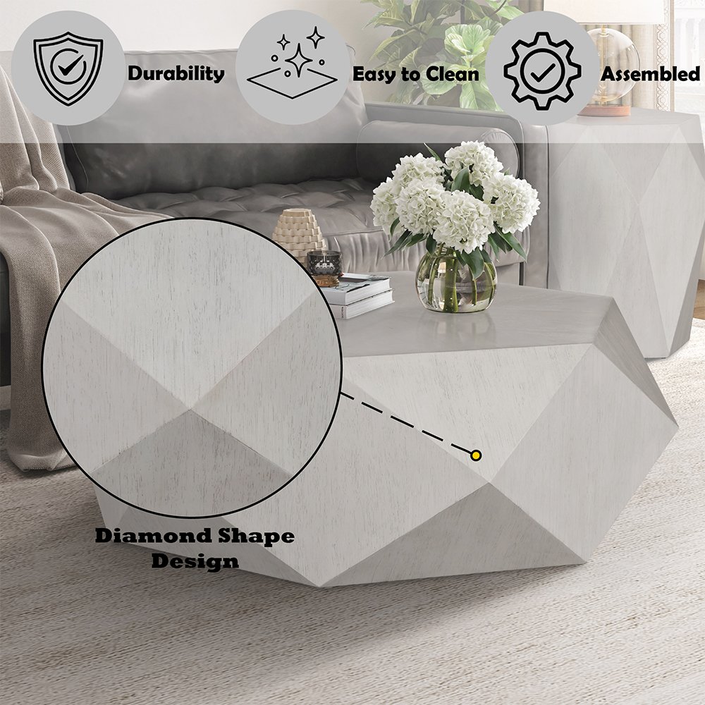 Hanniel Coffee Table Antique White. Picture 6