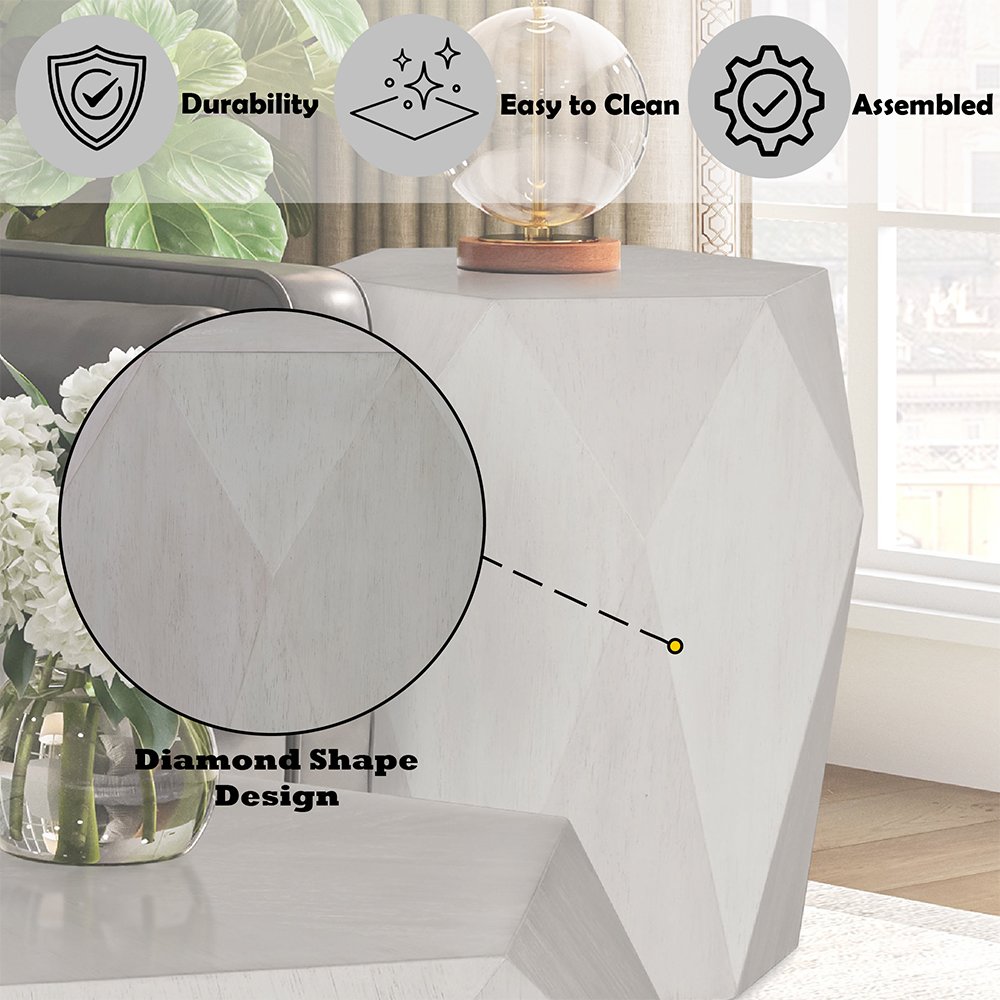 Hanniel End Table Antique White. Picture 5