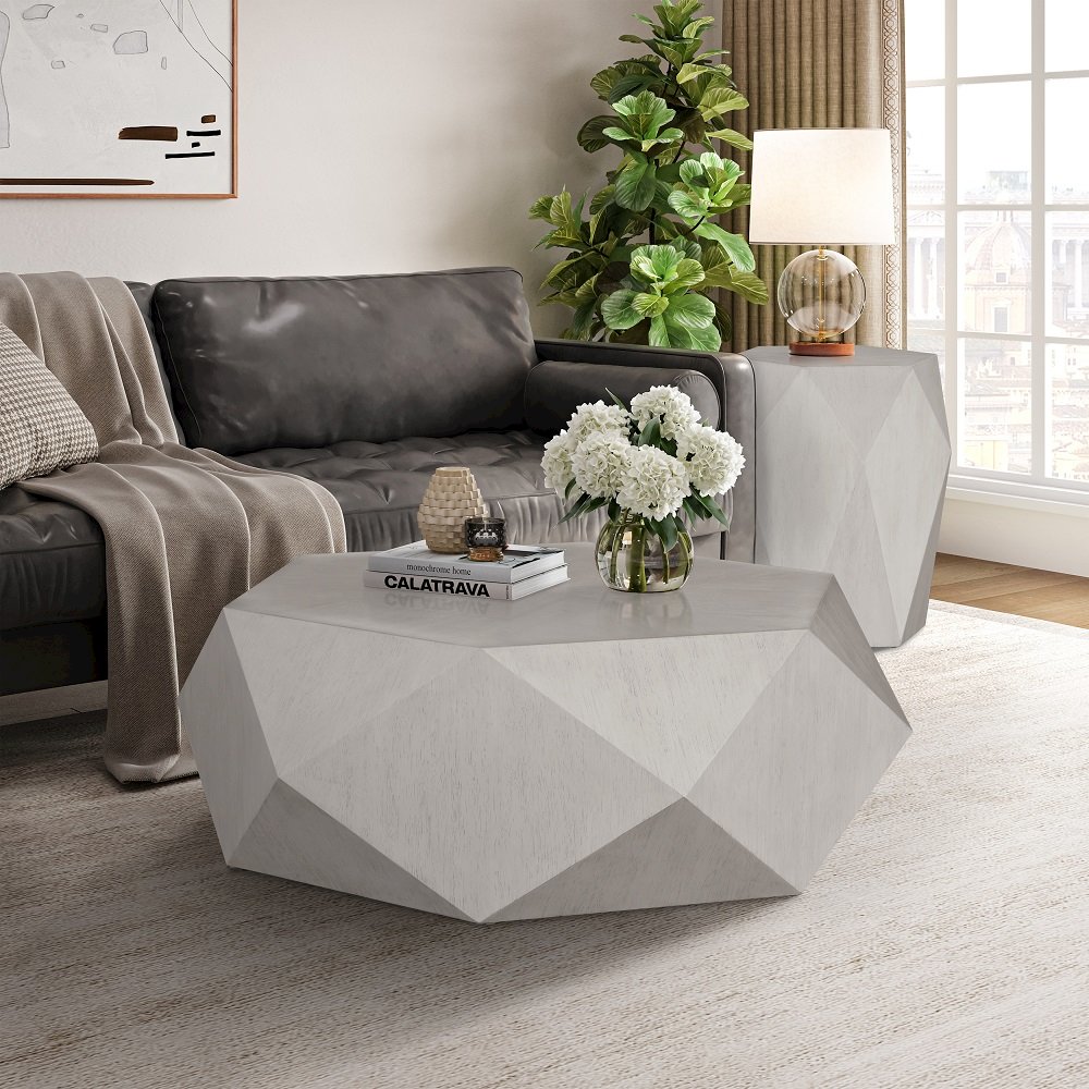 Hanniel End Table Antique White. Picture 3