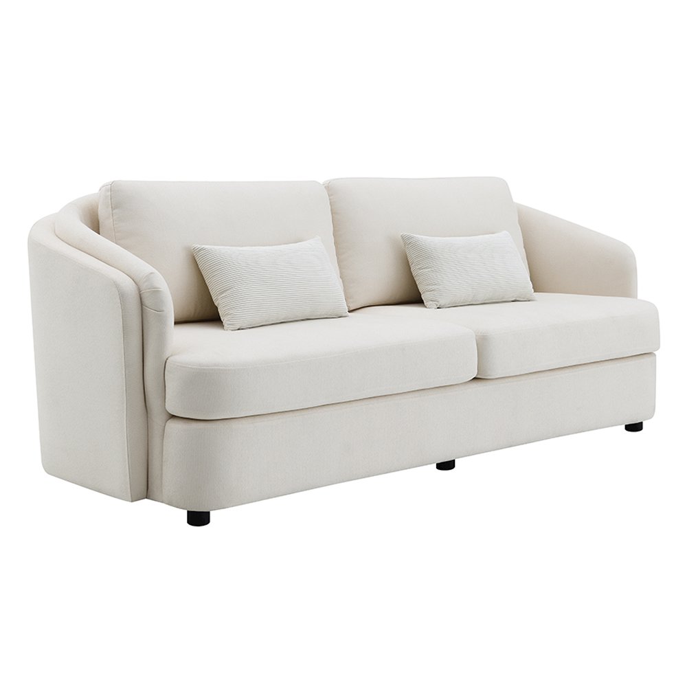 Mariko Sofa w/2 Pillows Beige Linen. Picture 2