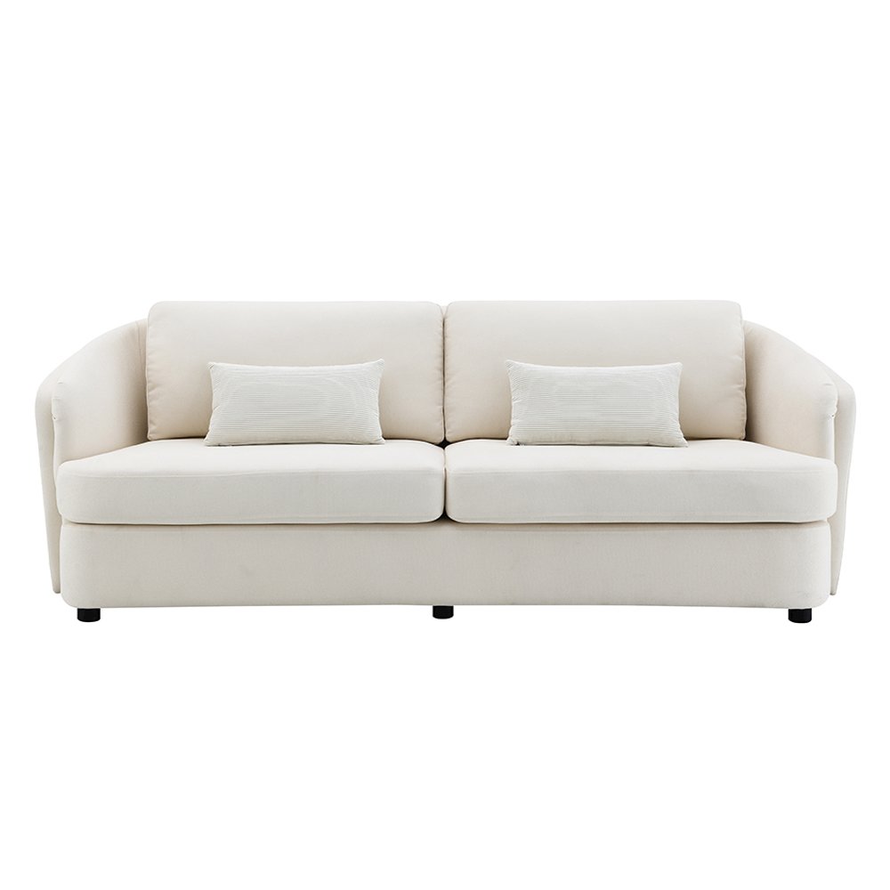 Mariko Sofa w/2 Pillows Beige Linen. Picture 3