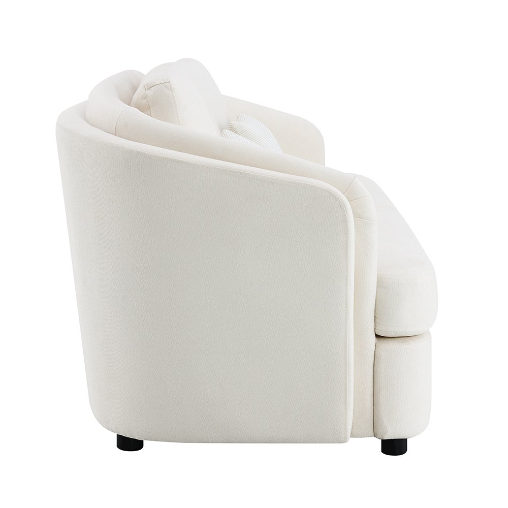 Mariko Sofa w/2 Pillows Beige Linen. Picture 4